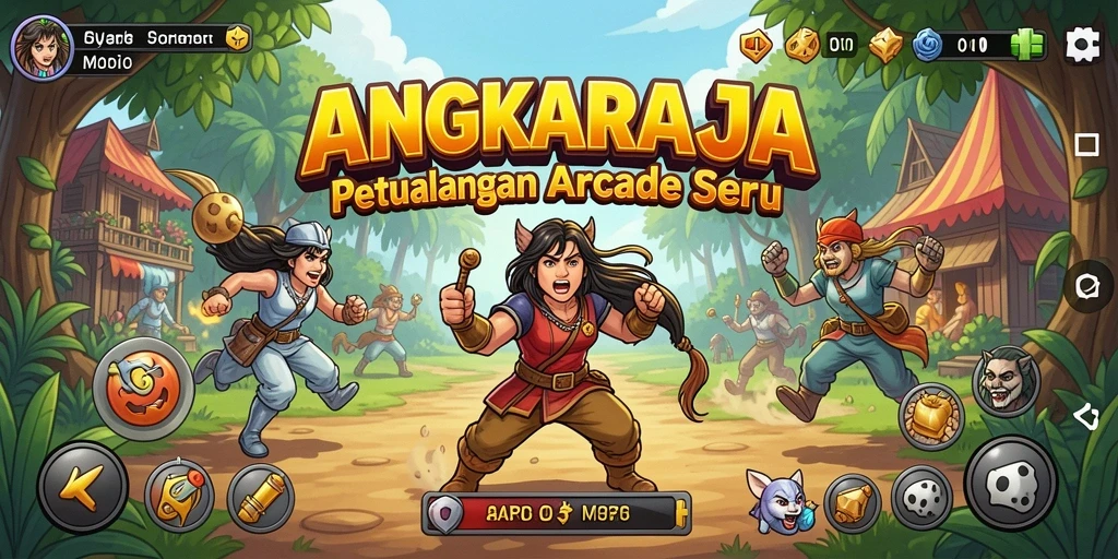 Tampilan menarik dalam gameplay <strong>ANGKARAJA</strong> yang penuh aksi arcade.