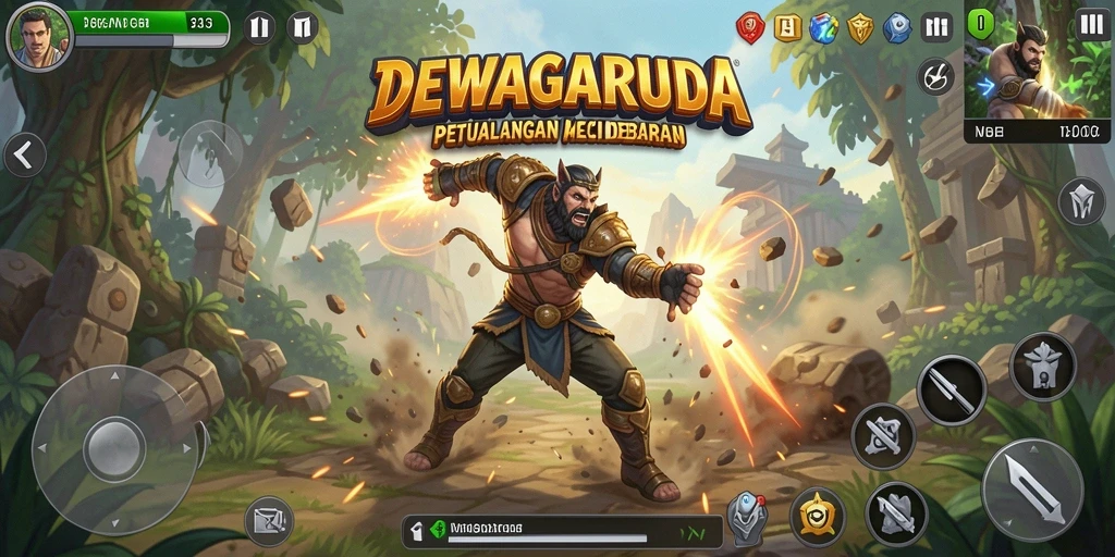 Screenshot gameplay DEWAGARUDA menampilkan aksi seru dan grafis tajam.
