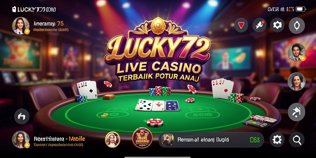 Tampilan gameplay interaktif dan dealer profesional di LUCKY72.