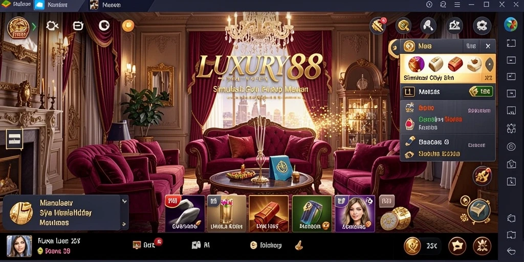 Tampilan gameplay LUXURY88 dengan kustomisasi karakter dan properti.