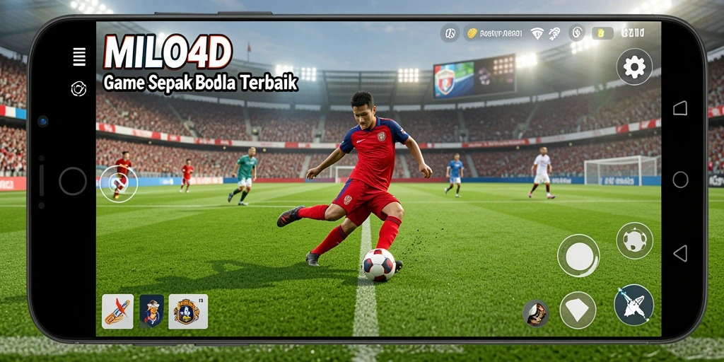 Screenshot gameplay <strong>MILO4D</strong> yang menarik saat menampilkan aksi sepak bola.