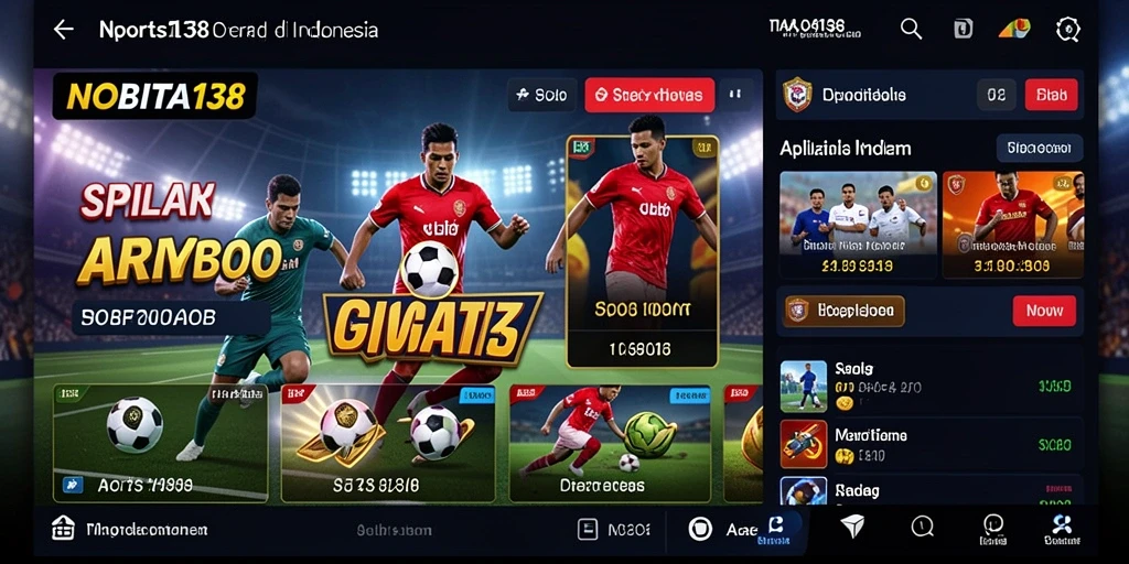 Tampilan screenshot utama NOBITA138 yang menunjukkan fitur taruhan olahraga.