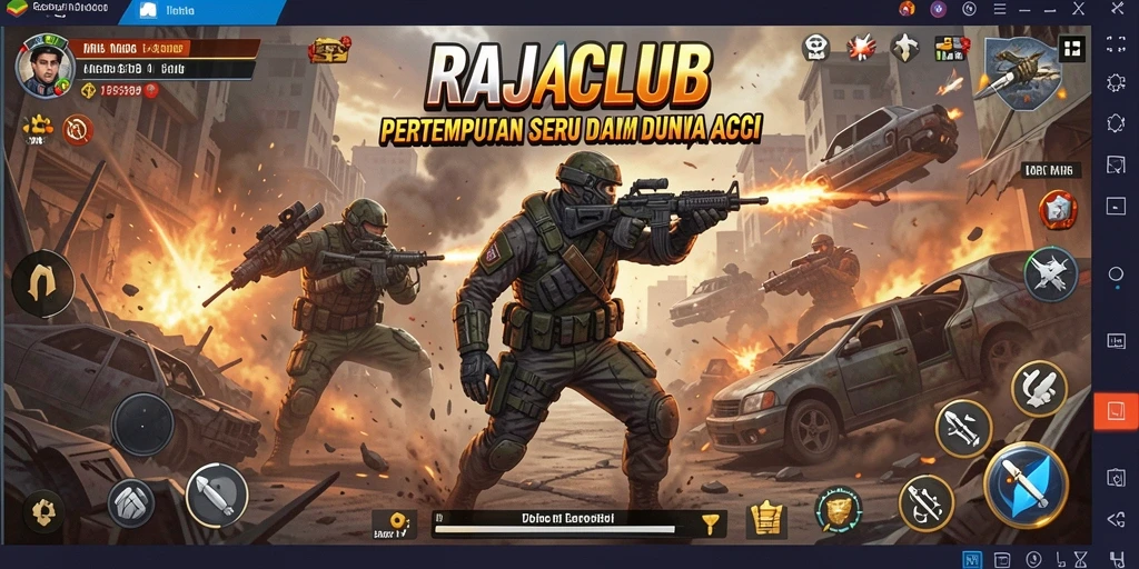 Tangkapan layar RAJACLUB menampilkan aksi pertempuran yang intens dan mendebarkan.