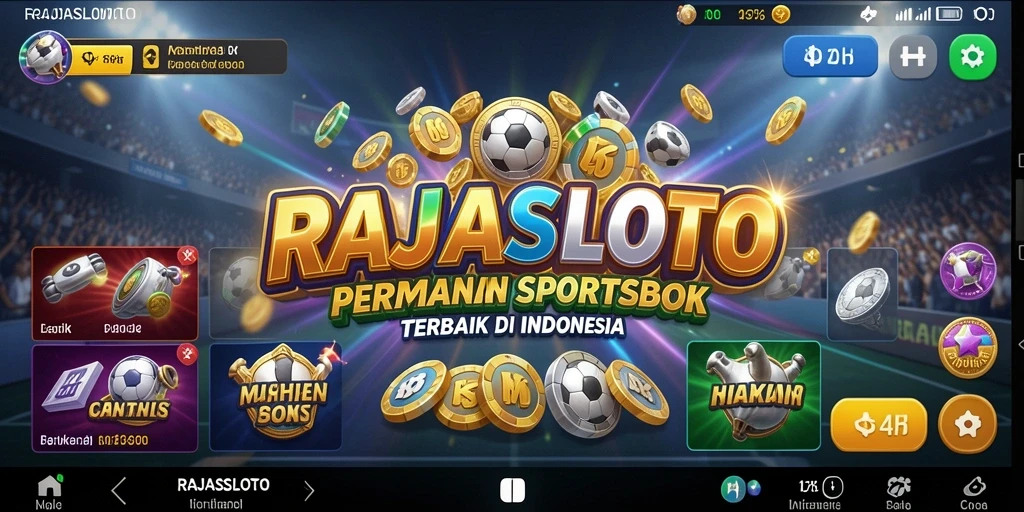 Tampilan aplikasi RAJASLOTO saat menampilkan berbagai pilihan taruhan olahraga.