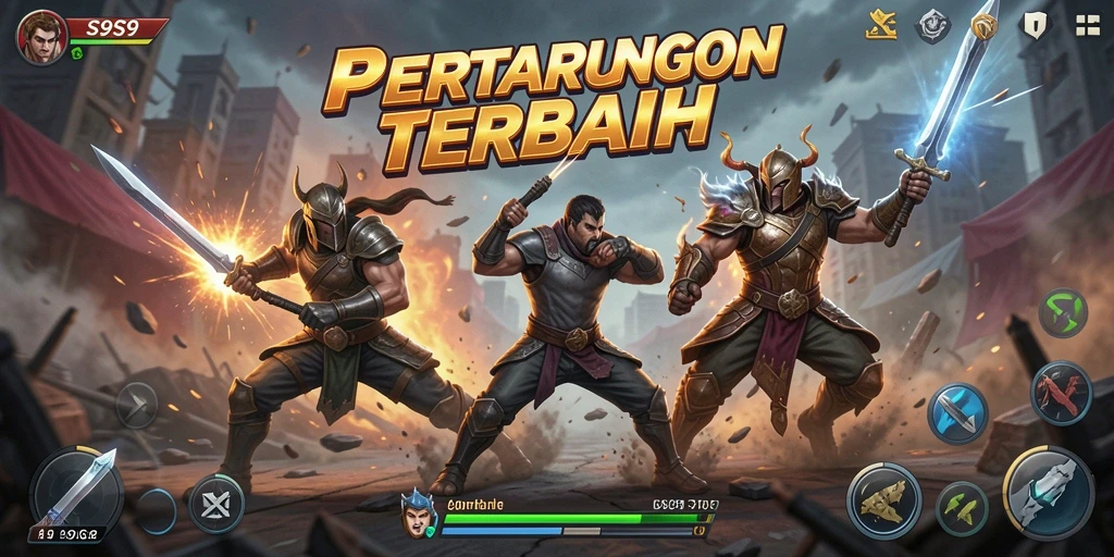 Tampilan gameplay S9S9 yang seru dan mendebarkan saat bertarung.