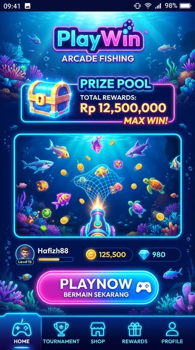 Tampilan aplikasi playwin yang intuitif dan mudah digunakan.